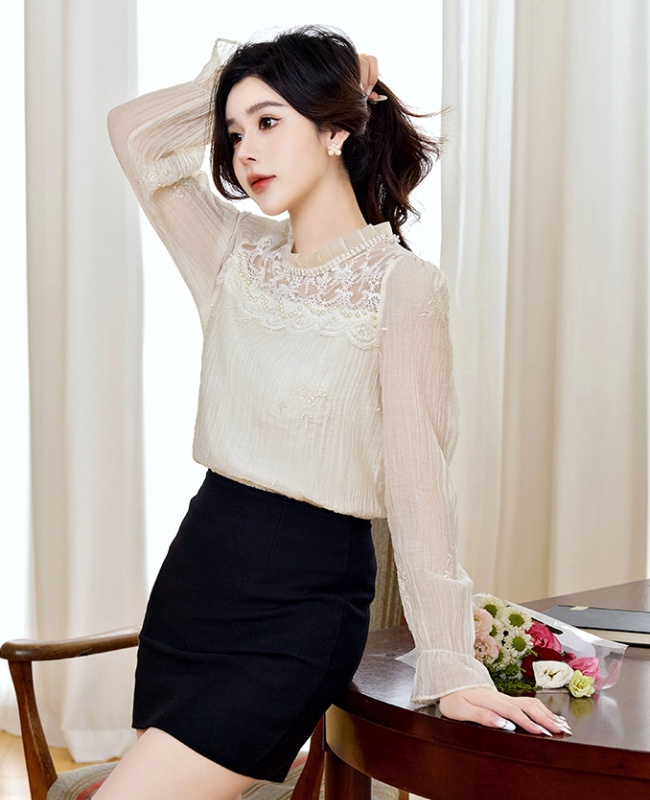 Light luxury shirt long sleeve tops for women
