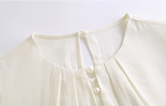 Round neck shirt long sleeve chiffon shirt for women