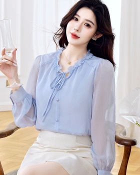 Long sleeve autumn tops temperament shirt