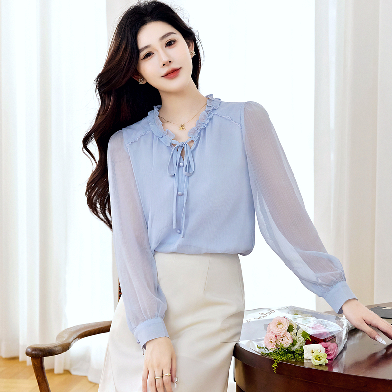 Long sleeve autumn tops temperament shirt