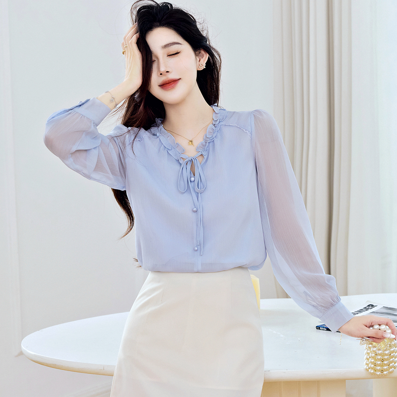 Long sleeve autumn tops temperament shirt