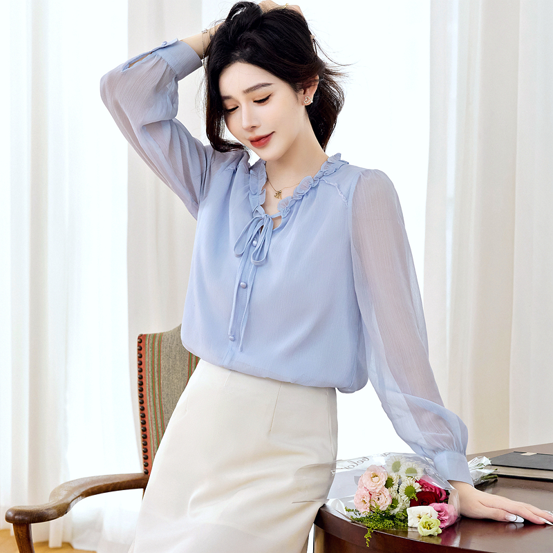 Long sleeve autumn tops temperament shirt