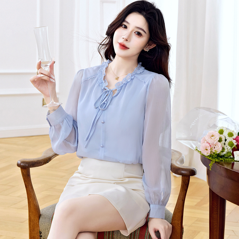 Long sleeve autumn tops temperament shirt
