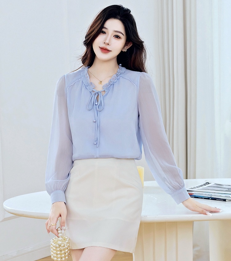 Long sleeve autumn tops temperament shirt