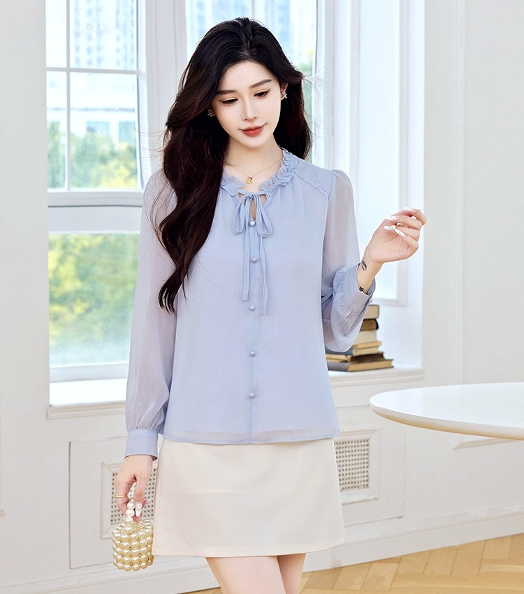Long sleeve autumn tops temperament shirt