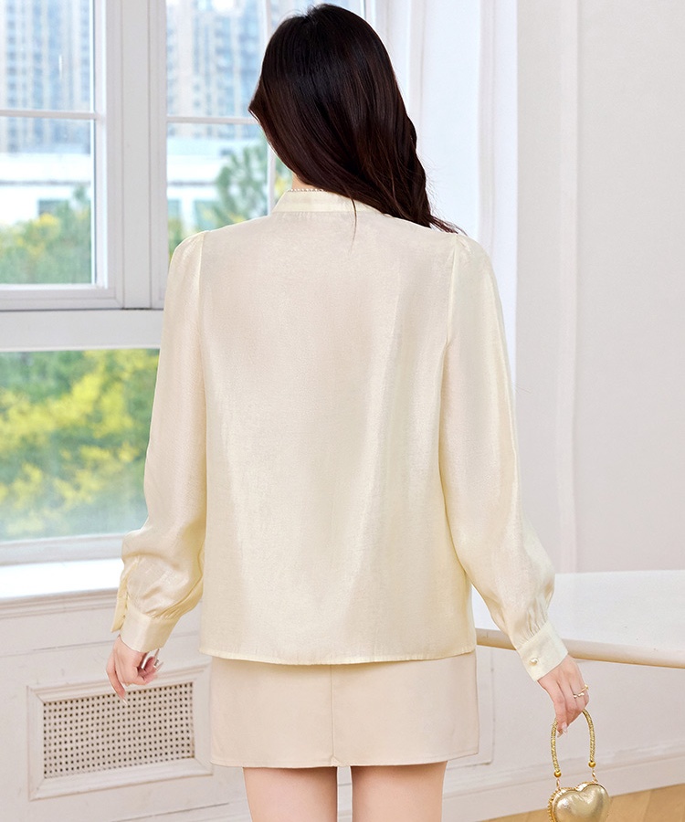 Autumn long sleeve chiffon shirt crochet shirt for women