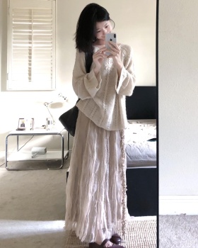 Temperament sweater Korean style skirt 2pcs set