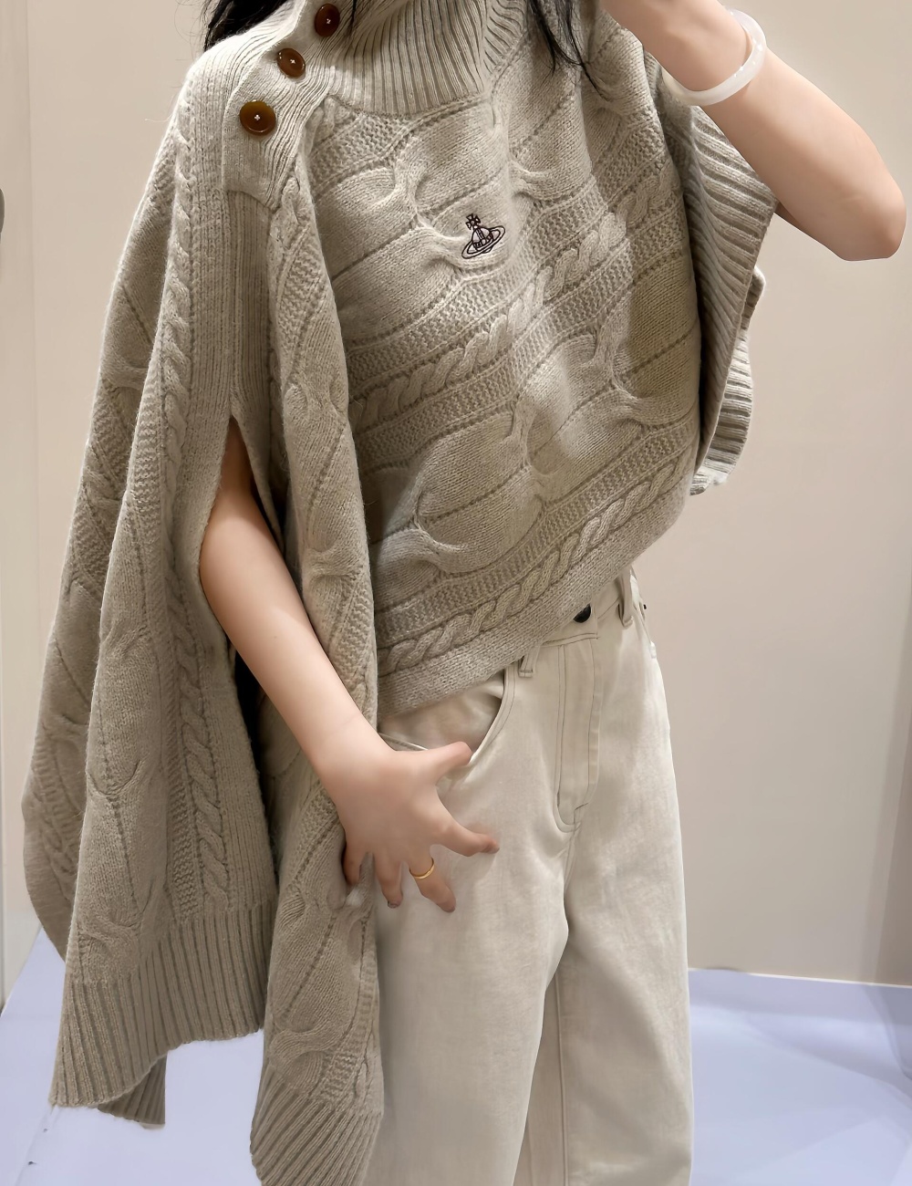 Autumn irregular loose tops embroidery saturn sweater