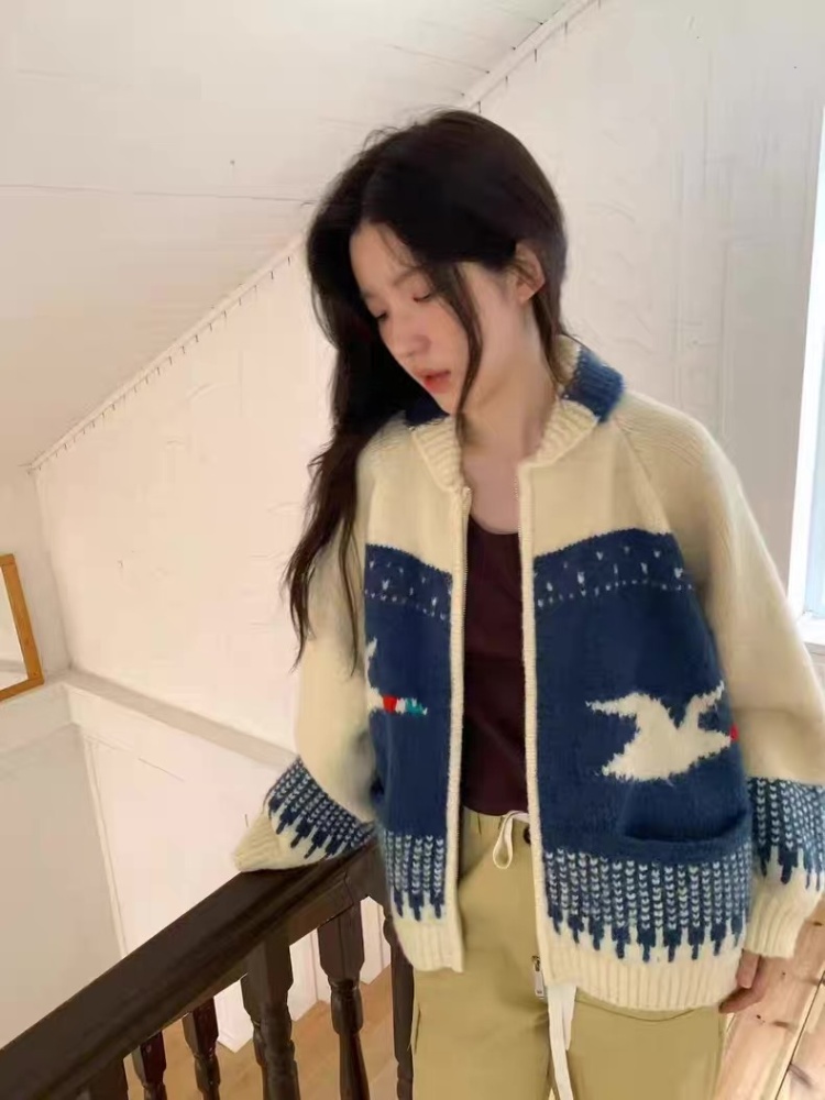 France style sweater knitted coat for women