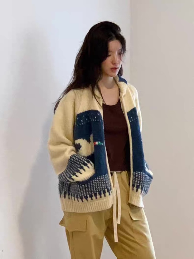 France style sweater knitted coat for women