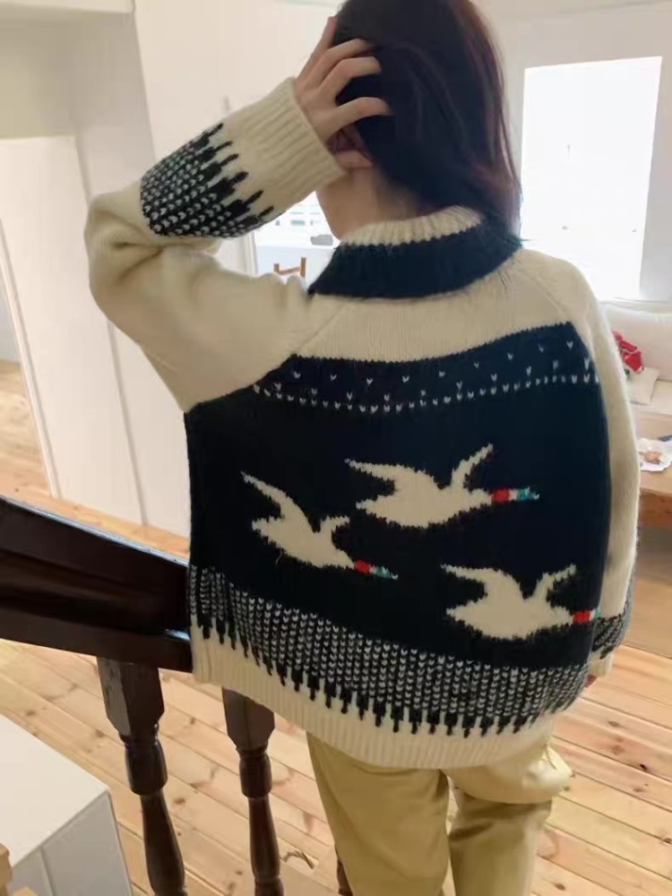 France style sweater knitted coat for women
