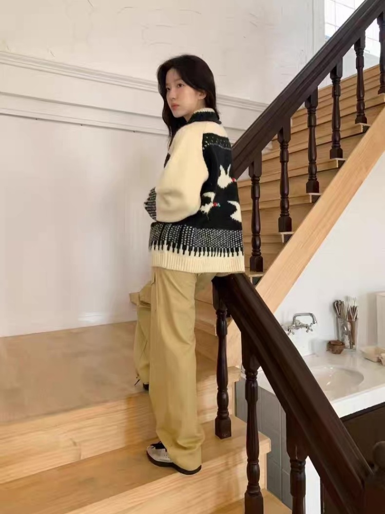 France style sweater knitted coat for women