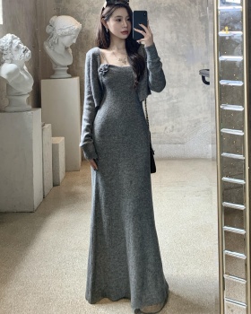 Short Casual dress tender small cardigan 2pcs set for women