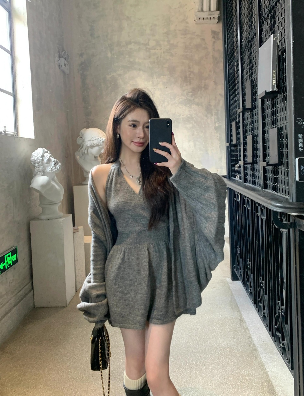 Sleeveless shawl spicegirl vest 2pcs set for women