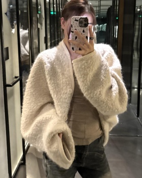 Loose wool bat sleeve jacket woolen thermal tops