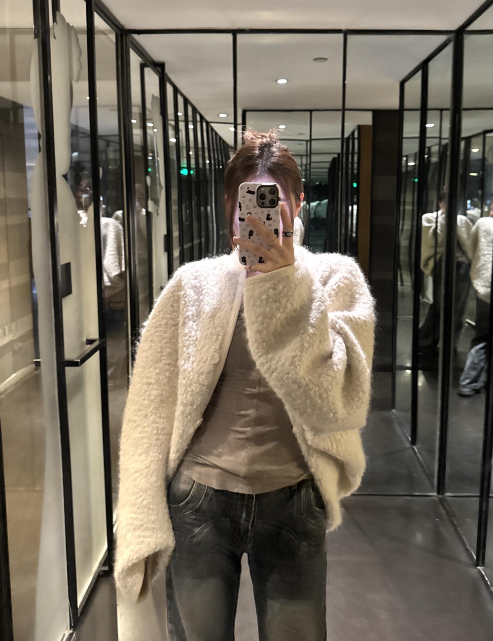 Loose wool bat sleeve jacket woolen thermal tops