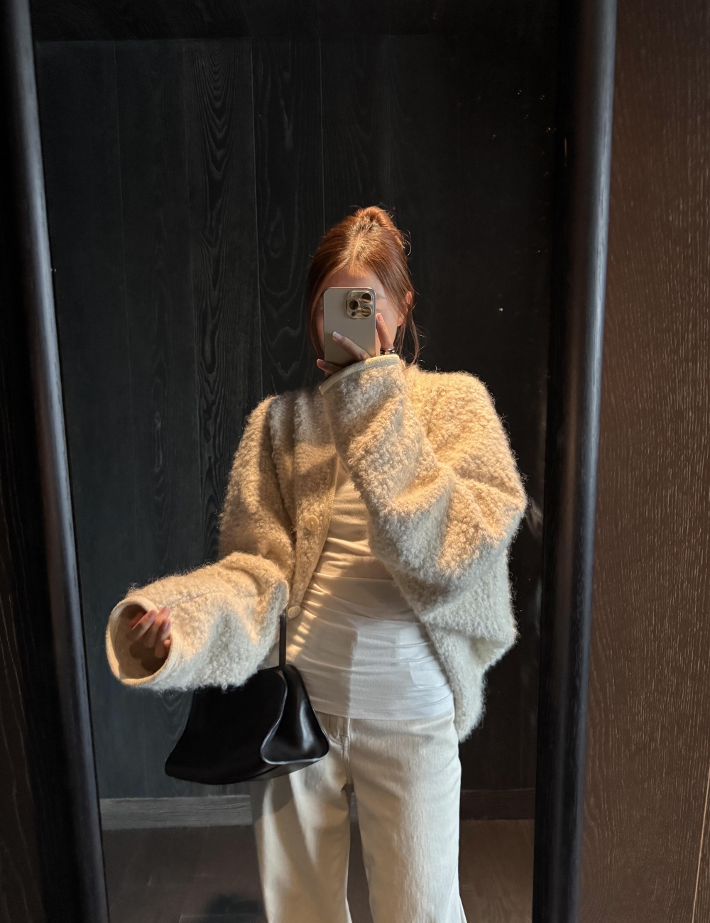 Loose wool bat sleeve jacket woolen thermal tops