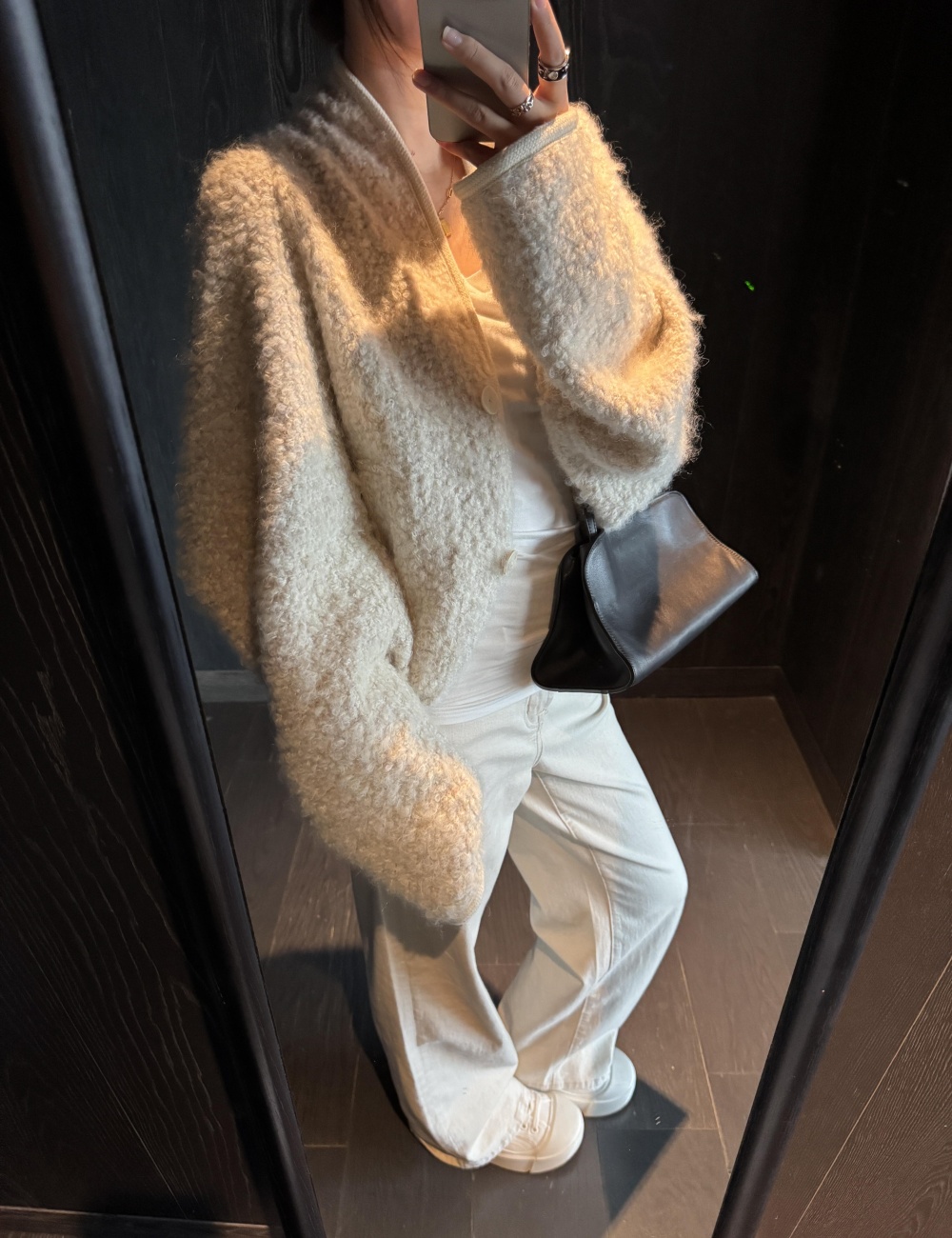 Loose wool bat sleeve jacket woolen thermal tops