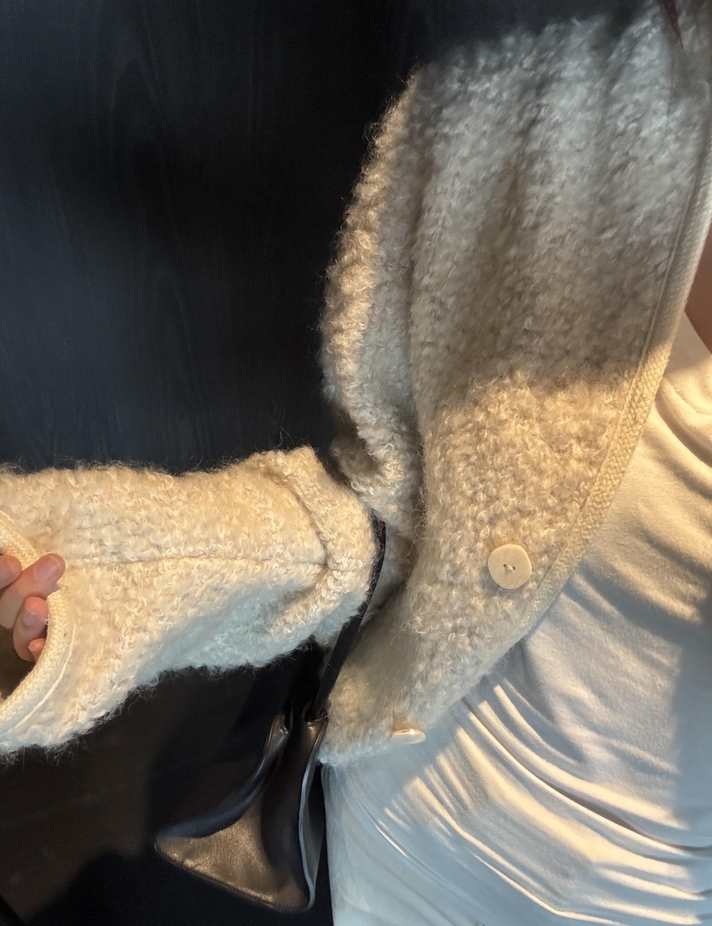 Loose wool bat sleeve jacket woolen thermal tops