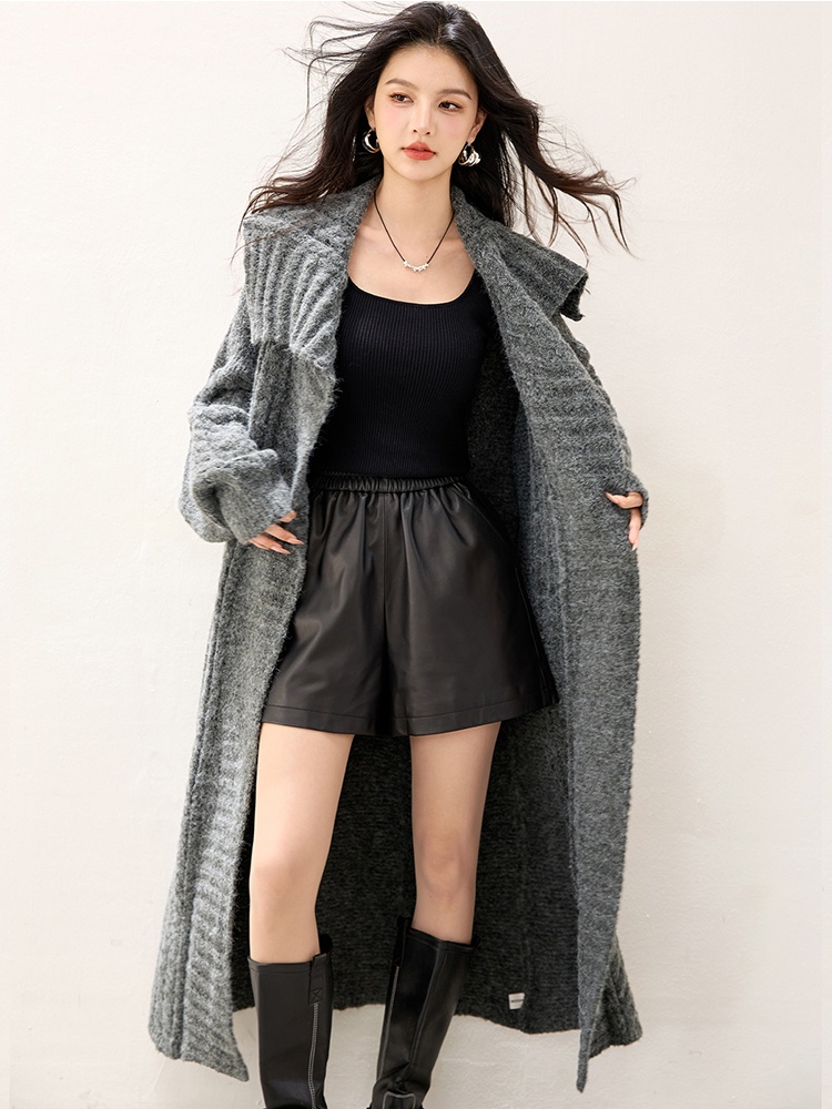 Knitted long cardigan autumn lazy sweater for women