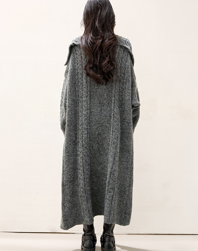 Knitted long cardigan autumn lazy sweater for women