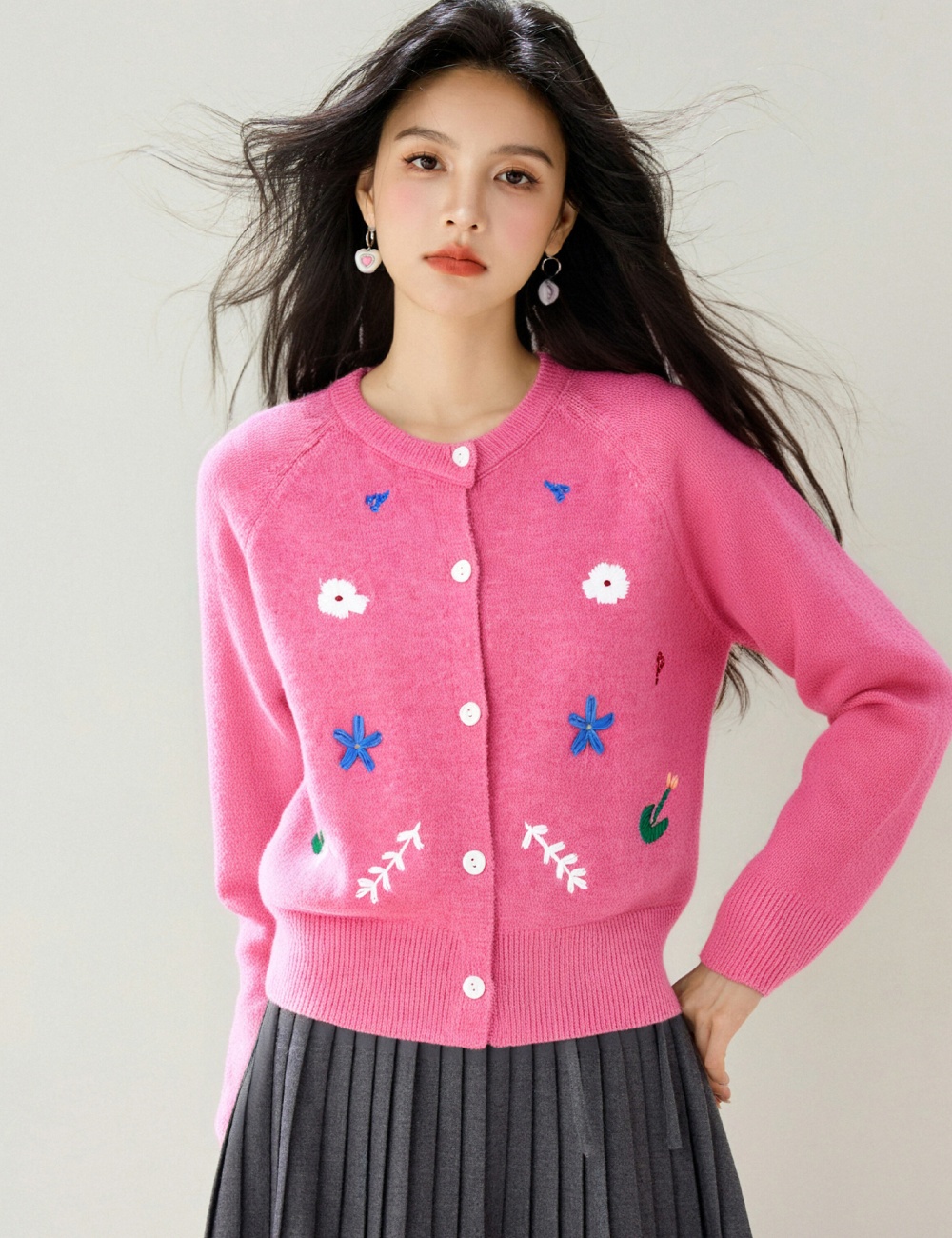 Embroidery knitted sweater loose Korean style tops