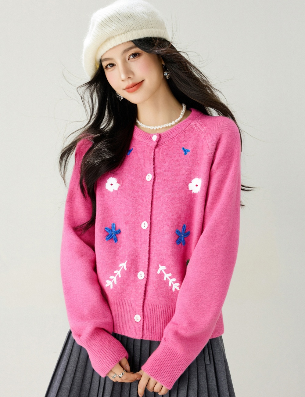 Embroidery knitted sweater loose Korean style tops