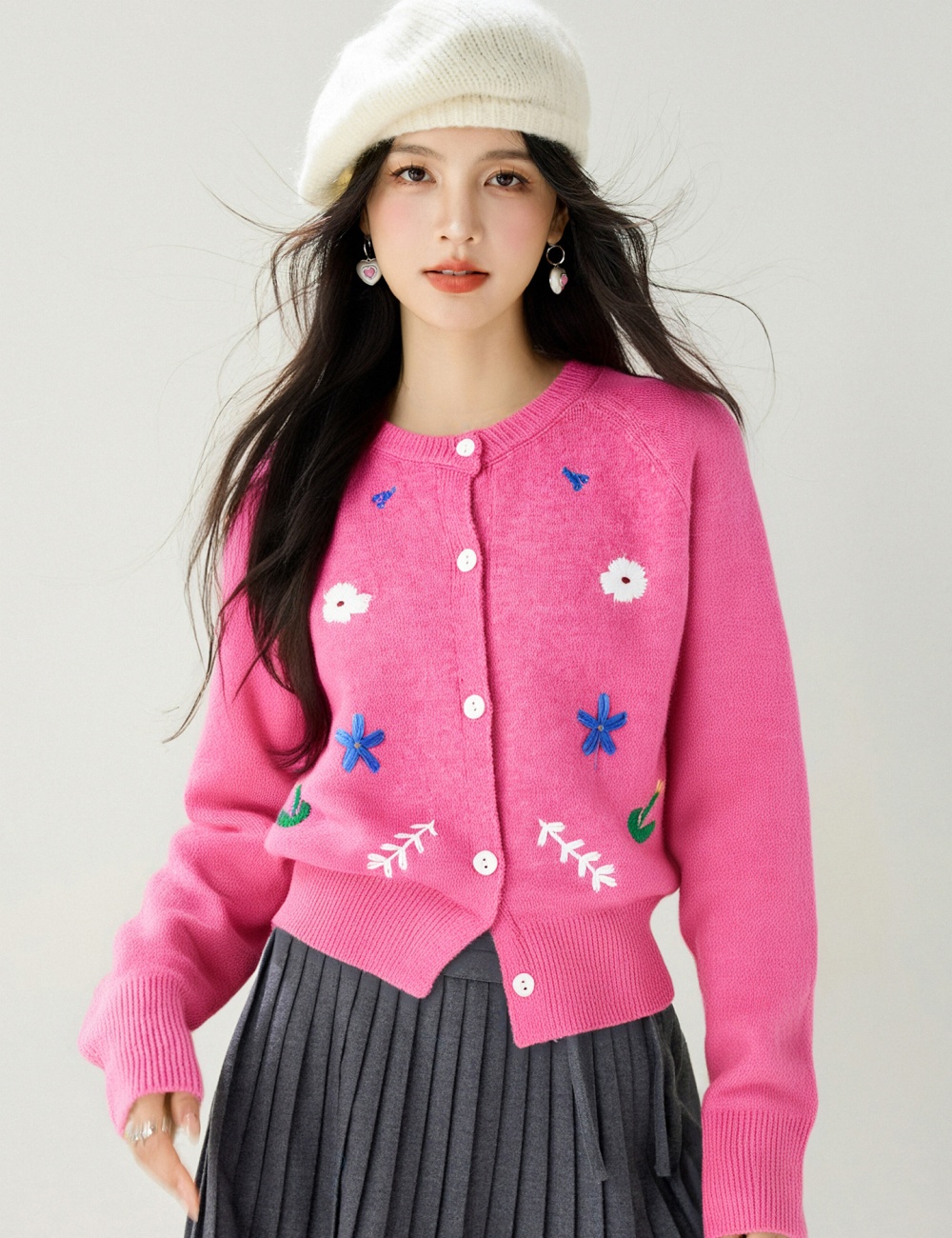 Embroidery knitted sweater loose Korean style tops