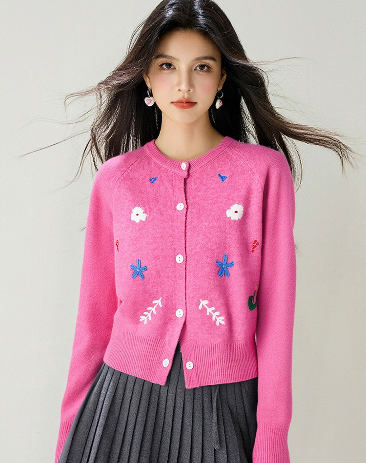 Embroidery knitted sweater loose Korean style tops
