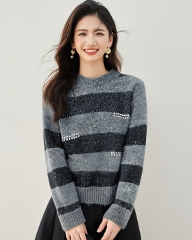 Slim Western style tops beads sweater for women