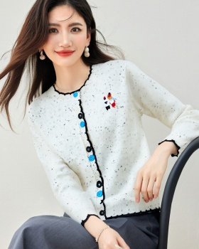 Short loose sweater autumn round neck tops for women