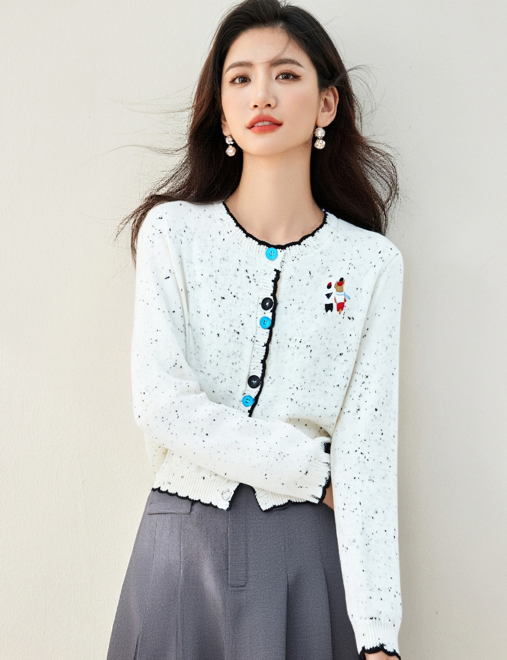 Short loose sweater autumn round neck tops for women