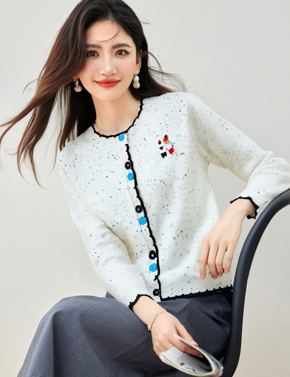 Short loose sweater autumn round neck tops for women