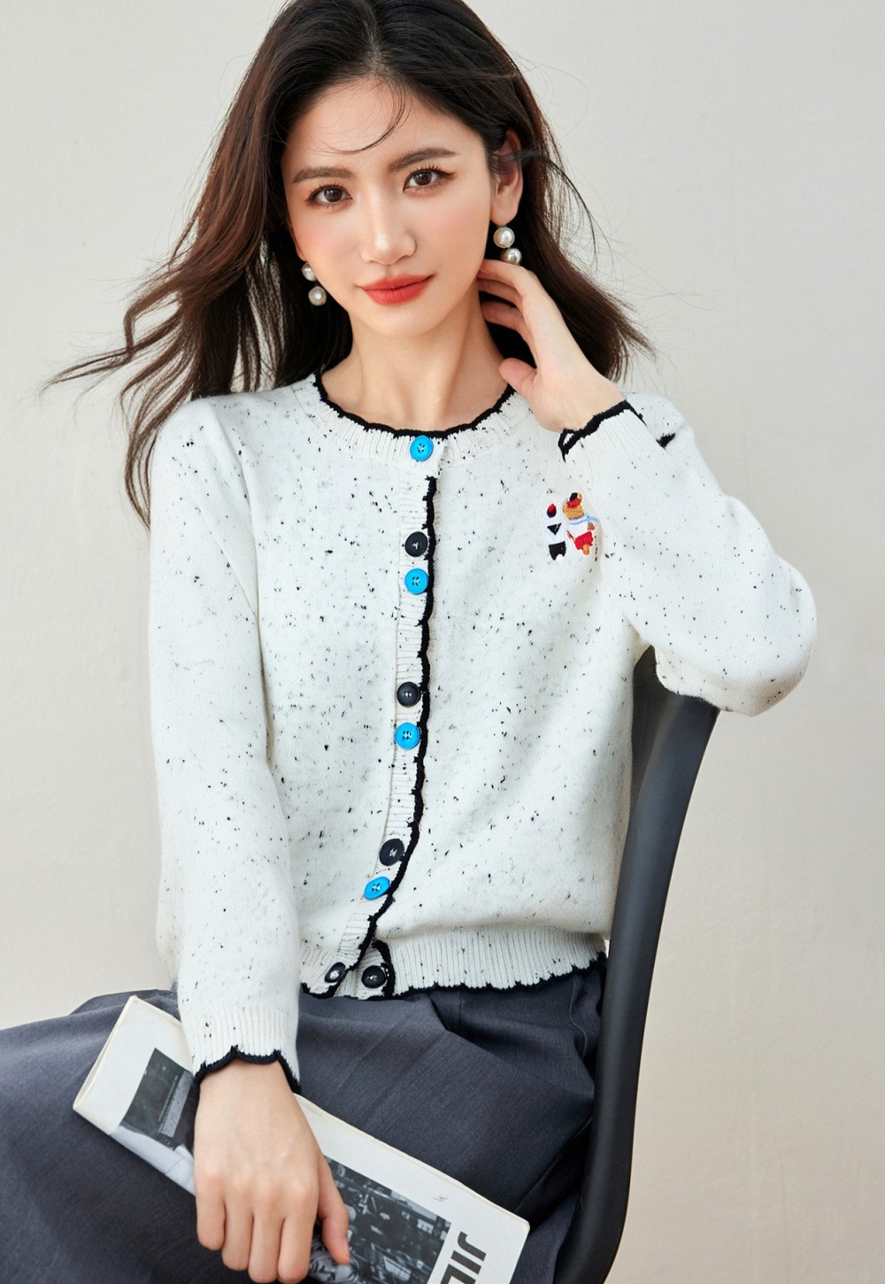 Short loose sweater autumn round neck tops for women