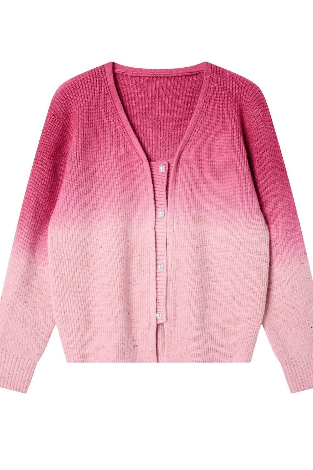 Long sleeve zip sweater gradient coat