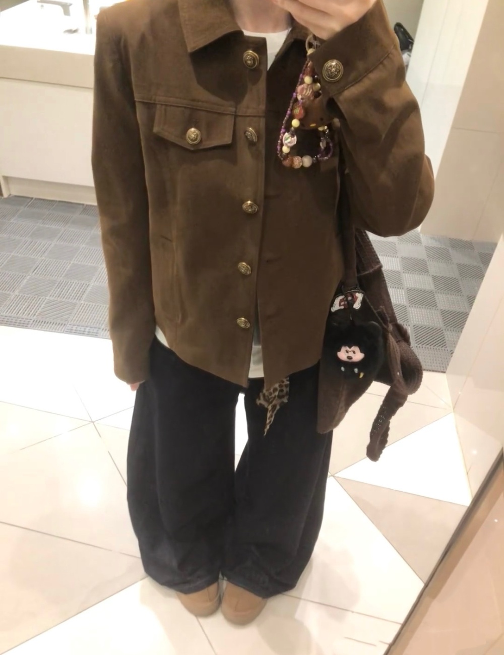 Niche autumn work clothing lapel brown coat