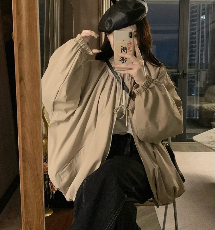 Autumn bud coat drawstring collar slim jacket