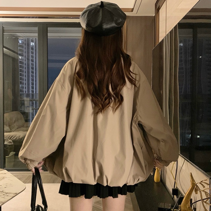 Autumn bud coat drawstring collar slim jacket