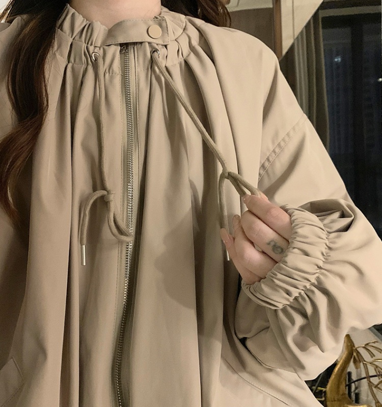 Autumn bud coat drawstring collar slim jacket