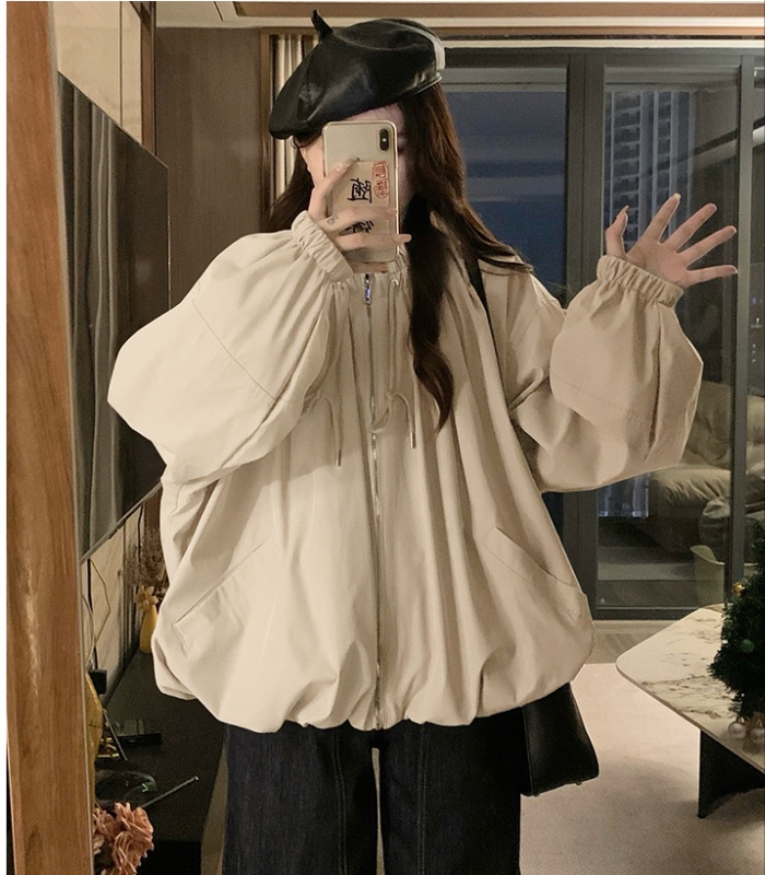 Autumn bud coat drawstring collar slim jacket