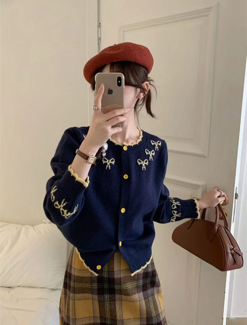 Korean style mixed colors sweater lazy cardigan for women