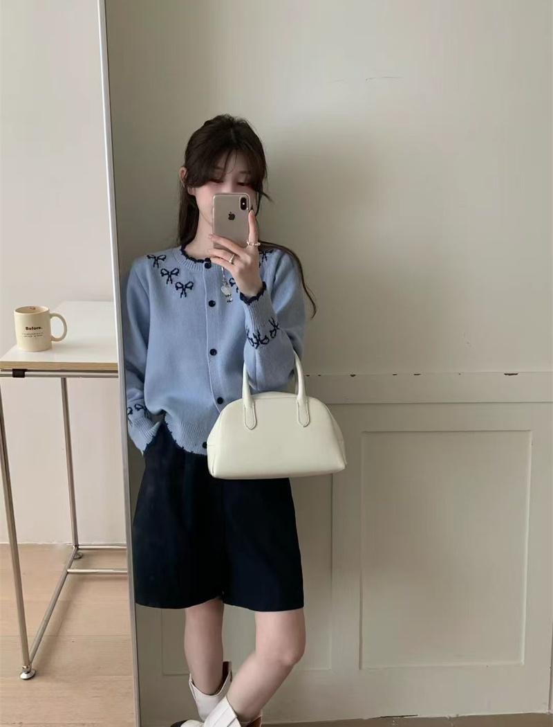 Korean style mixed colors sweater lazy cardigan for women