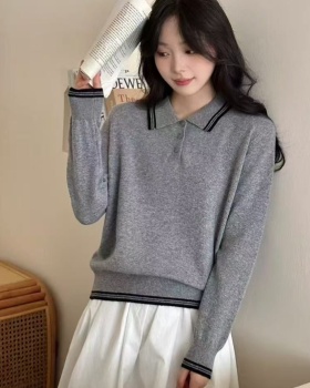 Korean style long sleeve tops loose sweater for women