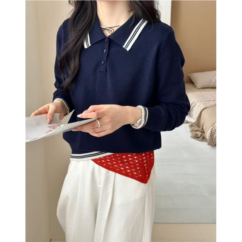 Korean style long sleeve tops loose sweater for women