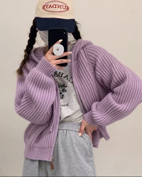 Short lazy knitted coat loose autumn and winter sweater for women