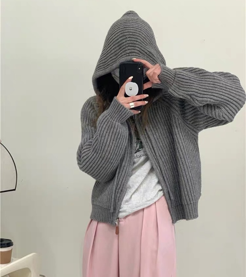Short lazy knitted coat loose autumn and winter sweater for women