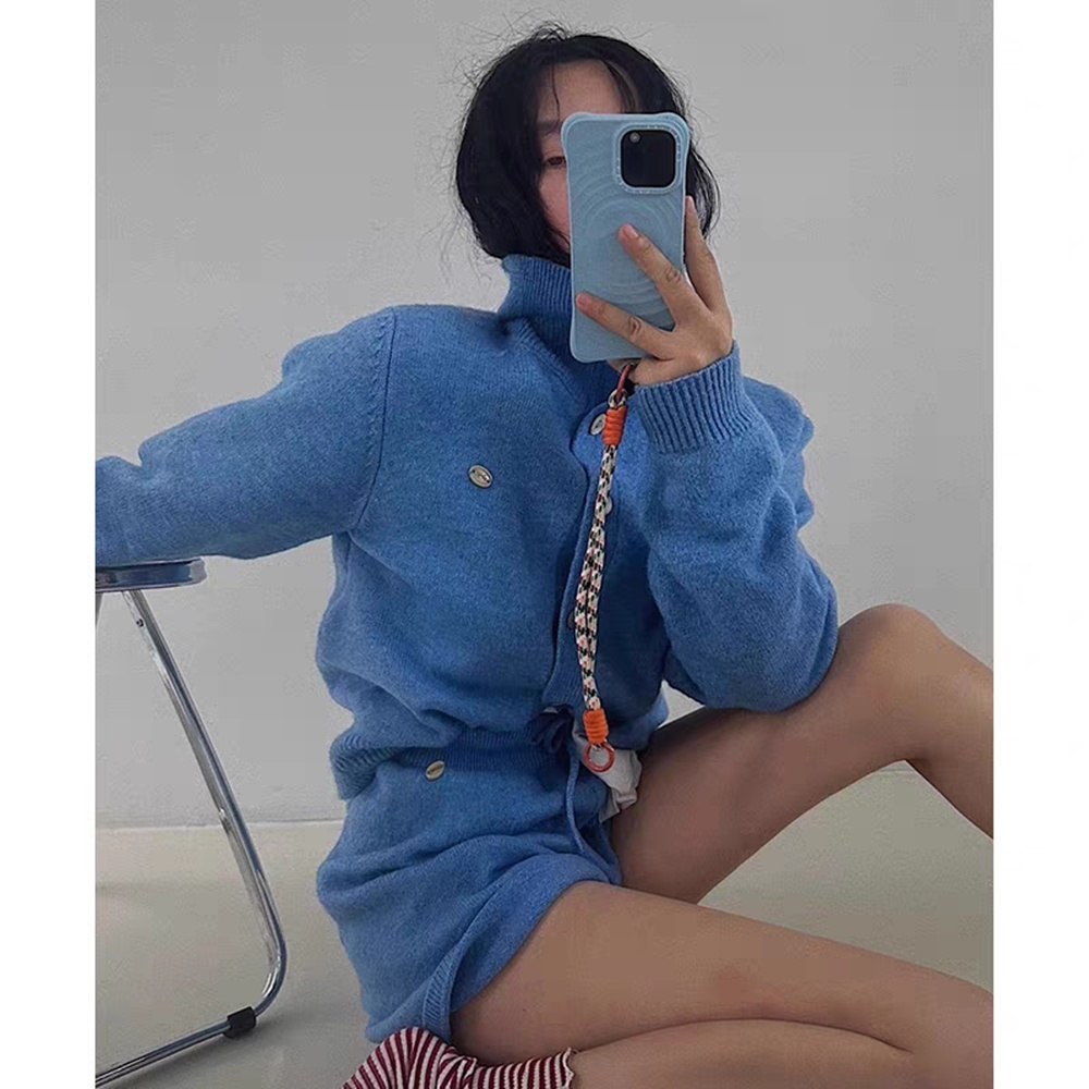 Autumn all-match coat retro shorts 2pcs set