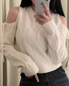 Western style loose winter Korean style strapless sweater