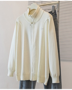 Autumn wears outside niche tops half high collar zip sweater