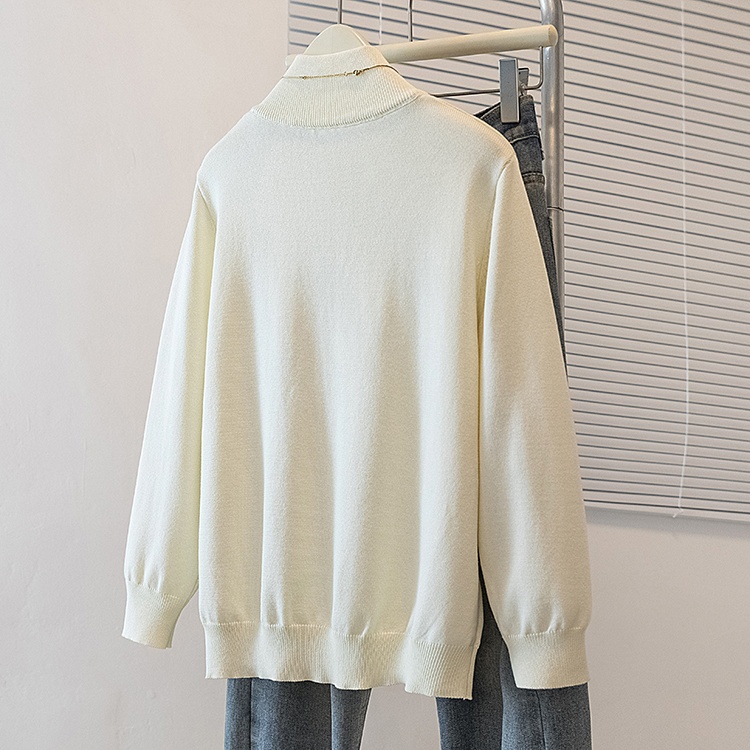 Autumn wears outside niche tops half high collar zip sweater